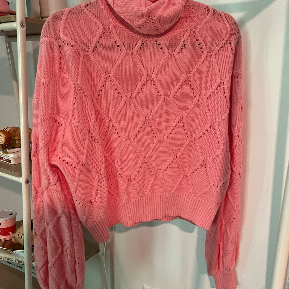 Pink Cable Knit Sweater